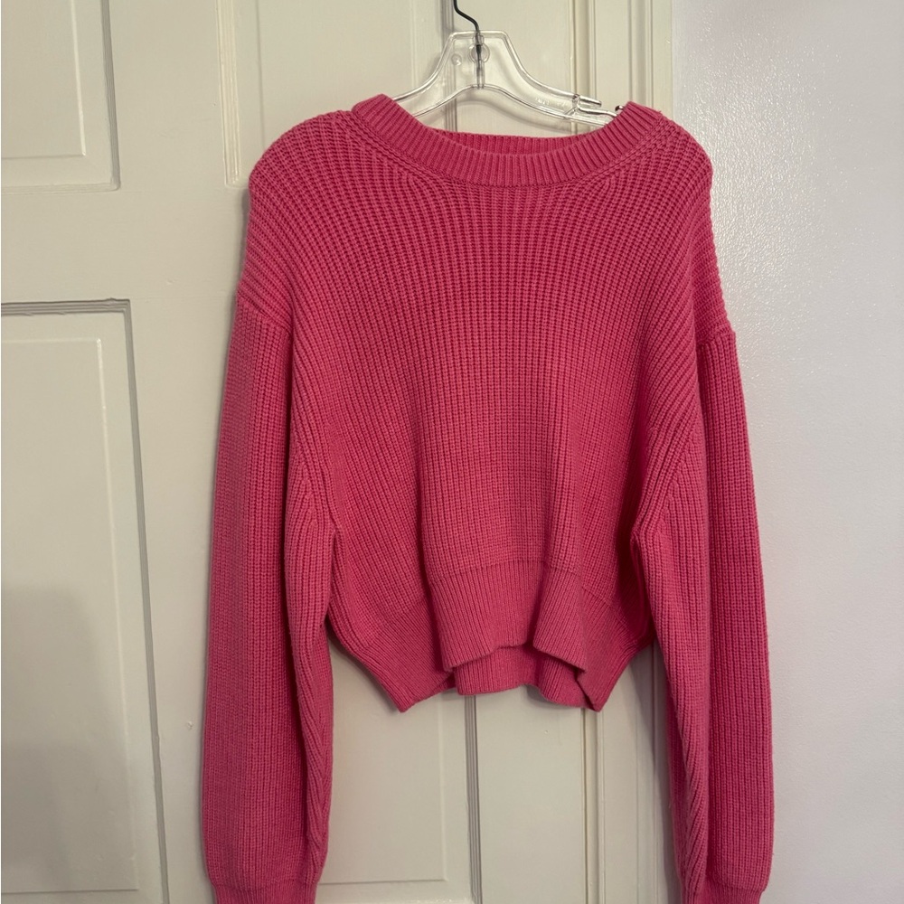 Vibrant Pink Crew Neck Sweater